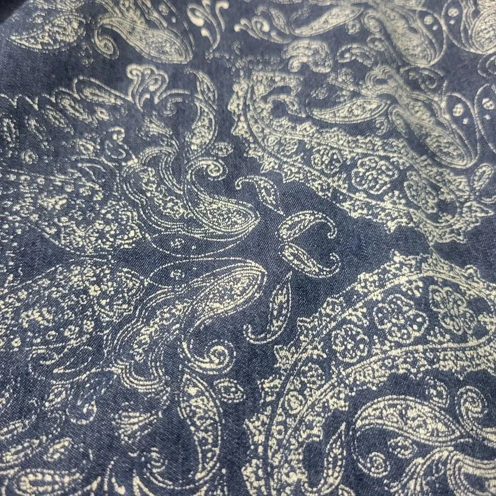 Life Style Shirt Womens Small Blue‎ Tunic Top Paisley 3/4 Bishop Sleeve Keyhole - Picture 10 of 14
